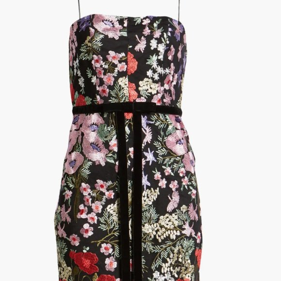 NWT Sam Edelman Floral Embroidered Strapless Dress SAM EDELMAN - Picture 2 of 8